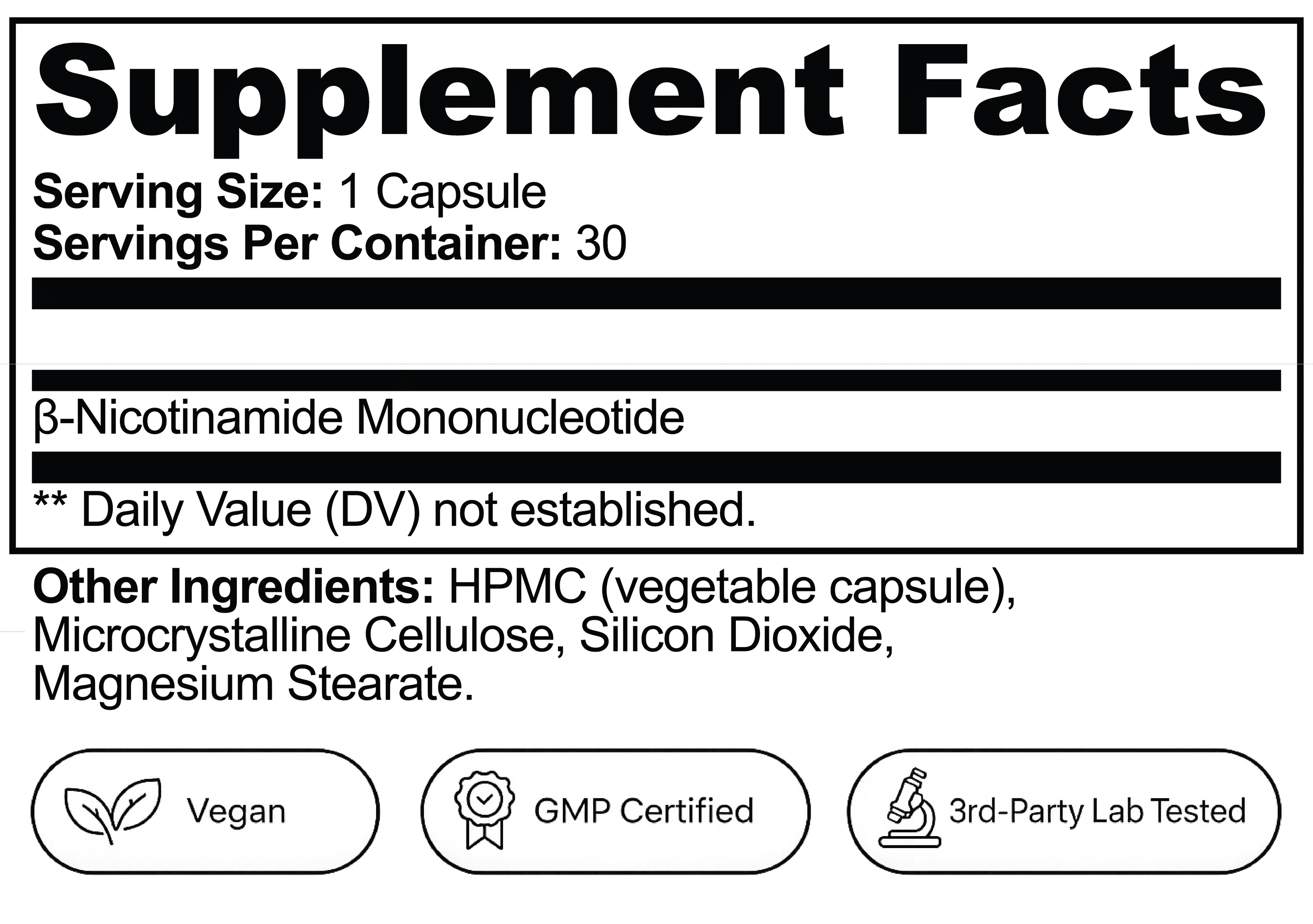 NMN Supplement Facts